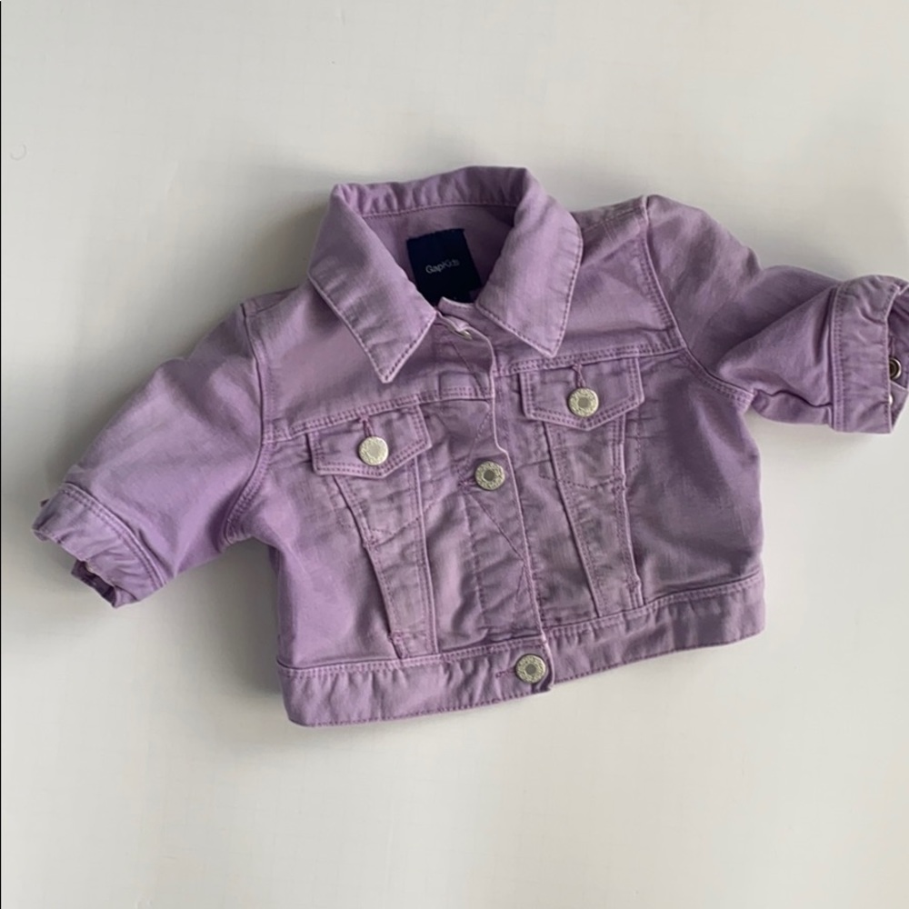 Gap Kids Girls XS Lavender Cropped Denim Jacket